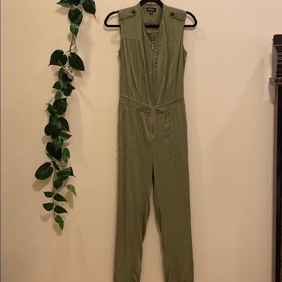 bebe Pants - BEBE JUMPSUIT HUNTER GREEN XS